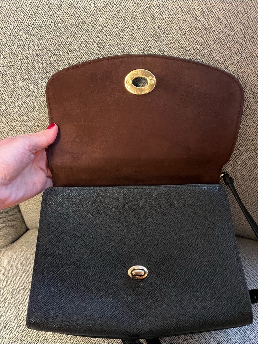 💗COACH Tilley Cross-body Top Handle Twist Lock Gold hardware Leather bag - Picture 5 of 7